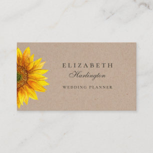 Sunflower. Rustic flower. Floral professional Business Card