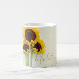 Sunflower Rustic Gold Modern Yellow Coffee Mug