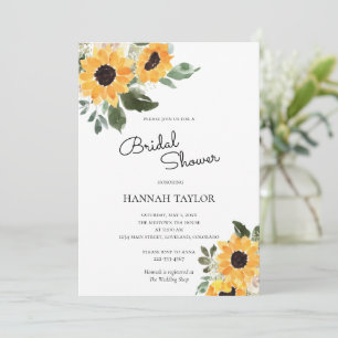Sunflower Rustic Greenery Bridal Shower Invitation