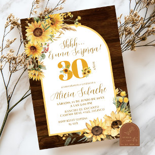 Sunflower Rustic Sorpresa Birthday Invitation