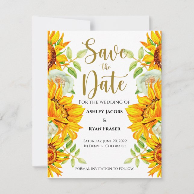 Sunflower  save the date (Front)