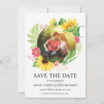 Sunflower Save the Date Card