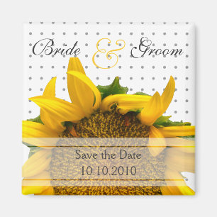 Sunflower Save-The-Date Magnet