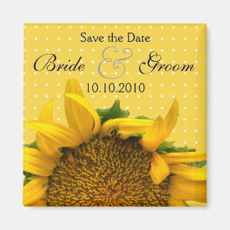 Sunflower Save-The-Date Magnet