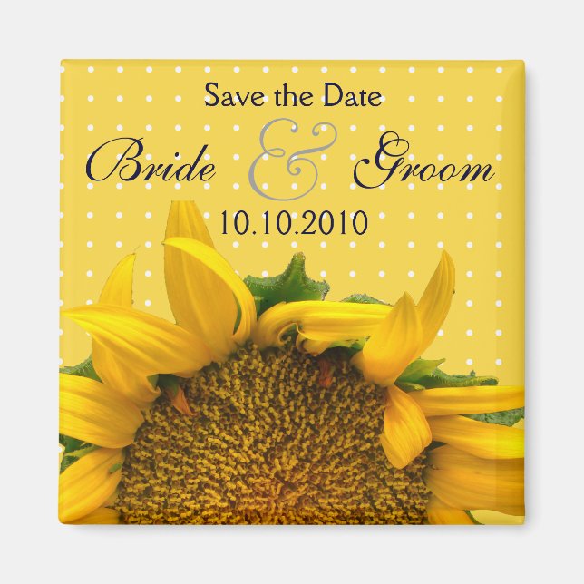 Sunflower Save-The-Date Magnet (Front)