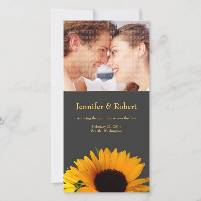 Sunflower Save the Date Photo Card (Front)