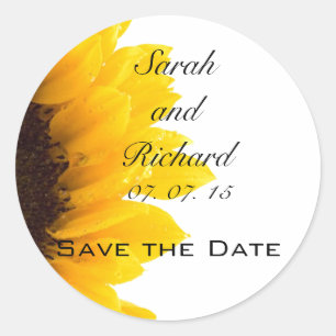 Sunflower Save the Date Stickers