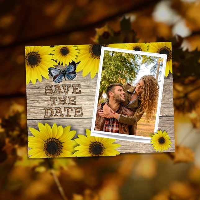 Sunflower Save The Date Wedding Announcement Postcard (Creator Uploaded)