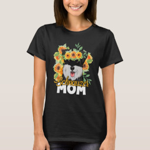 Sunflower Schnauzer Mum Cute Puppy Mothers Day Dog T-Shirt