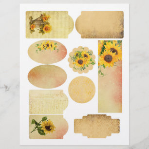 Sunflower Scrapbook Embellishments Sheet