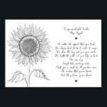 Sunflower & Script Appreciation Poem for Teacher Poster<br><div class="desc">Show your appreciation for your teacher with this lovely poem decorated with a beautiful sunflower and cute tiny hearts,  to personalise with their name and qualities! This version is in black and white and can be coloured at home with pencils,  felt pens,  or crayons.</div>