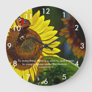 Sunflower Scripture Large Clock