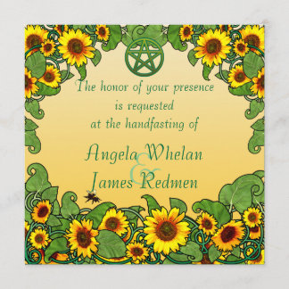 Sunflower Scroll Handfasting Invitation