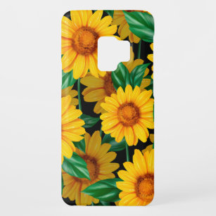 Sunflower seamless pattern. Background with yellow Case-Mate Samsung Galaxy S9 Case