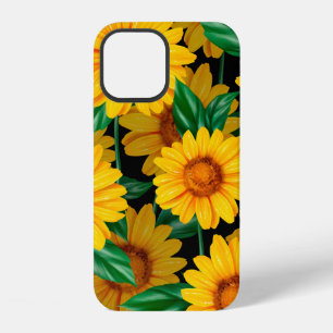 Sunflower seamless pattern. Background with yellow iPhone 12 Case