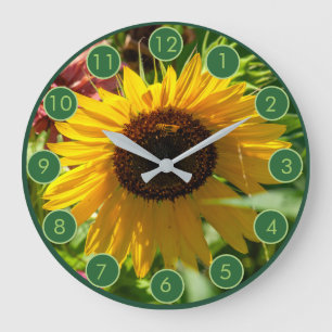 Sunflower Season Year-Round Large Clock
