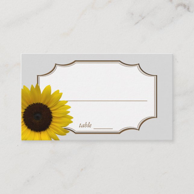 Sunflower Seating Place Cards (Front)