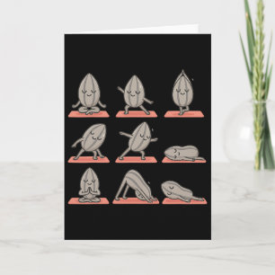 Sunflower Seed Doing Yoga Vegan Kawaii Zen Card