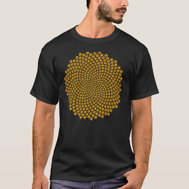 Sunflower, Seed, Fibonacci, Spiral, Golden Ratio,  T-Shirt (Front)