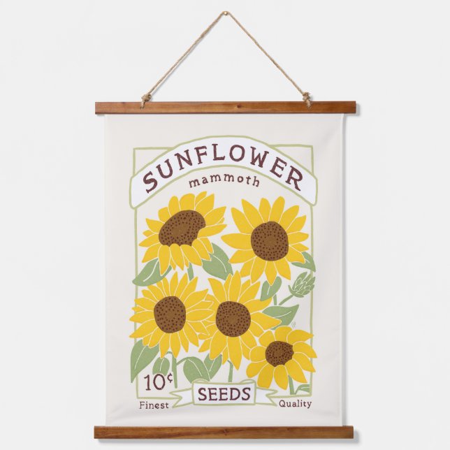 Sunflower Seed Packet Hanging Tapestry (Front)