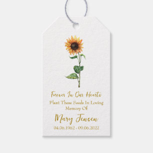Sunflower Seed Packet Memorial Funeral Gift Tags