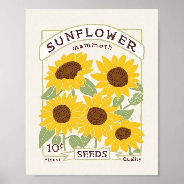 Sunflower Seed Packet Poster (Front)