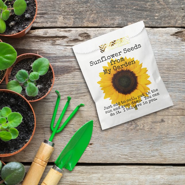 Sunflower Seed Saving Paper Garden Favour Bag (Sunflower seed storage bags)
