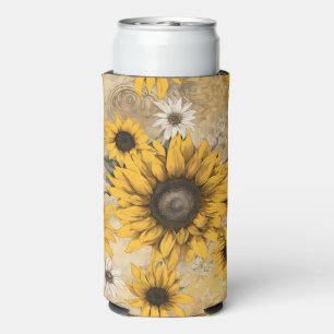 Sunflower Seltzer Can Cooler