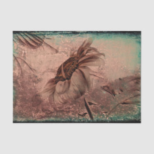 Sunflower Sepia Green Old Vintage Antique Texture Tissue Paper