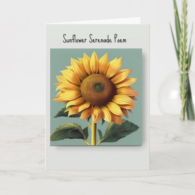 Sunflower Serenade Poem Card (Front)