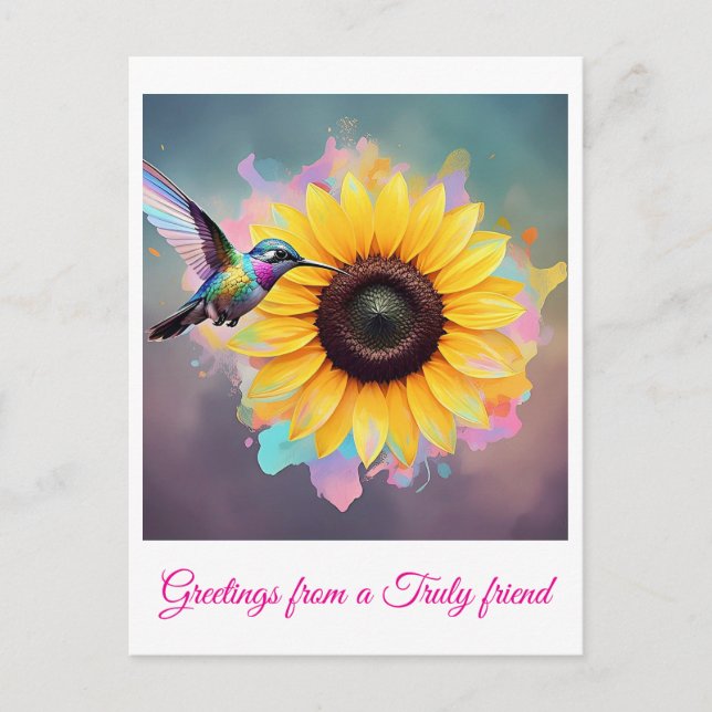 " SUNFLOWER SERENADE " POSTCARD (Front)