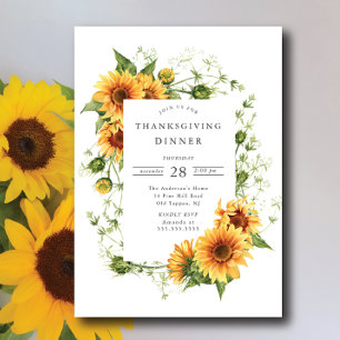 Sunflower Serenity Thanksgiving Invitation