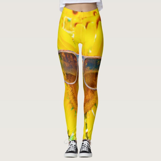 Sunflower Shades Chic Leggings (Front)