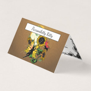 Sunflower Shadow Fairy and Cosmic Cat Business Card