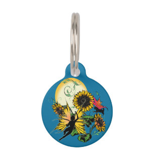 Sunflower Shadow Fairy and Cosmic Cat Pet Tag