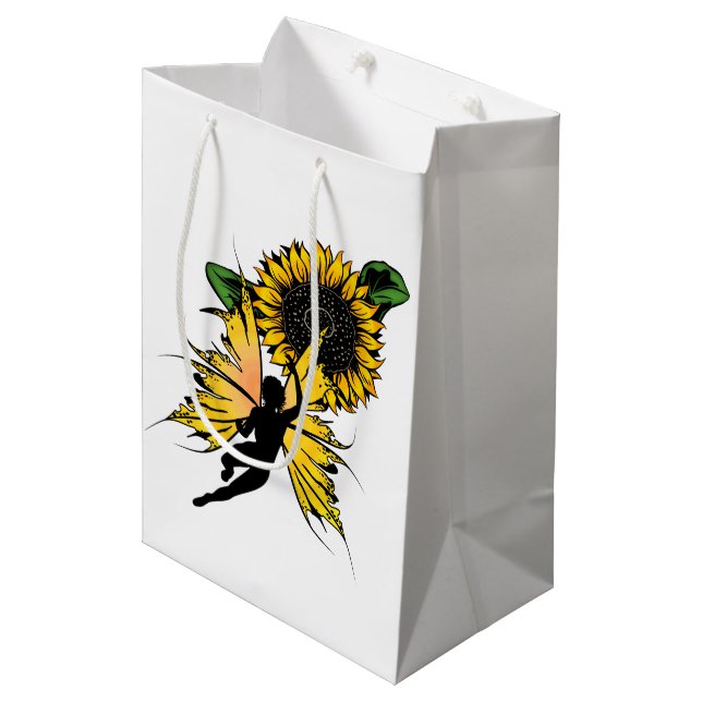 Sunflower Shadow Fairy Medium Gift Bag (Front Angled)