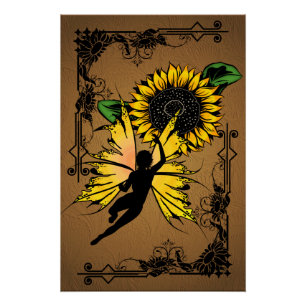 Sunflower Shadow Fairy Poster