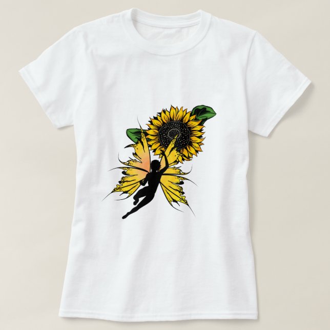 Sunflower Shadow Fairy T-Shirt (Design Front)