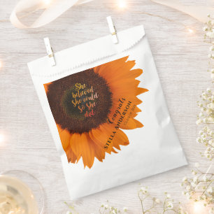 Sunflower She Believed She Could Personalised Grad Favour Bag