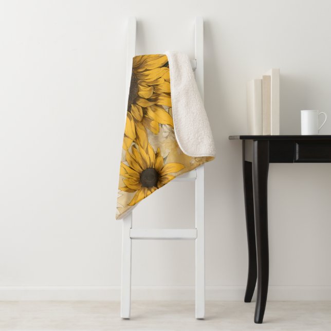 Sunflower Sherpa Blanket (In Situ)