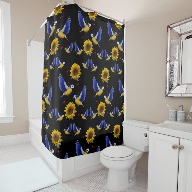 Sunflower shower curtain (In Situ)