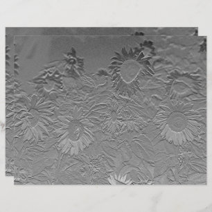 Sunflower Silver Grey Floral Design Decoupage