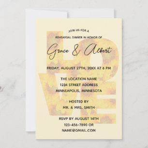 Sunflower Simple Elegant-LOVE Rehearsal Dinner Invitation