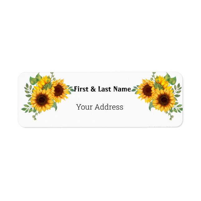 Sunflower Simple Return Address Label (Front)