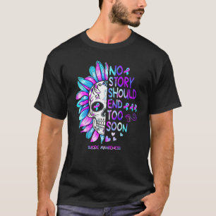 Sunflower Skull Autism No Story Should End Too Soo T-Shirt