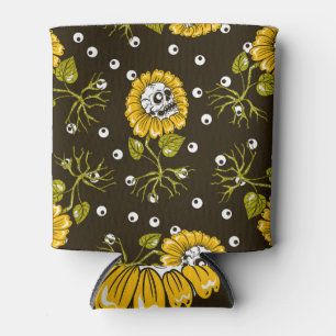 Sunflower Skulls: Unique Seamless Pattern. Can Cooler
