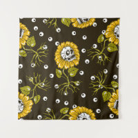 Sunflower Skulls: Unique Seamless Pattern.