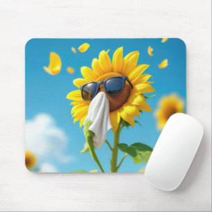 Sunflower Sneezing Into a Tissue Mouse Pad