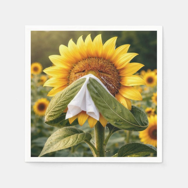 Sunflower Sneezing into a Tissue Napkin (Front)