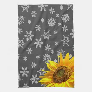 Sunflower Snowflake Kitchen Towel